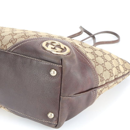 Gucci GG Canvas New Britt Interlocking G Leather Tote Bag Shoulder 169946