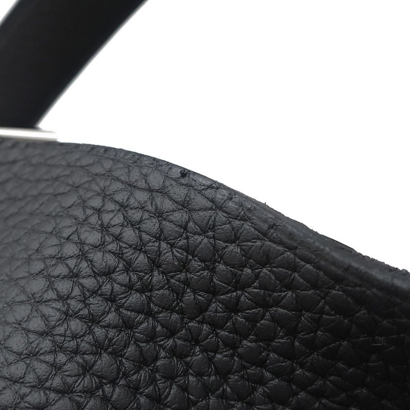Hermes Handbag Picotin Lock MM Taurillon Clemence Black Silver Hardware Never