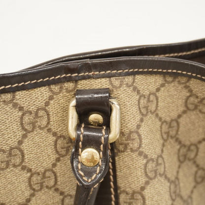 Gucci Tote Bag GG Supreme 197953 PVC Brown Gold Hardware Women's