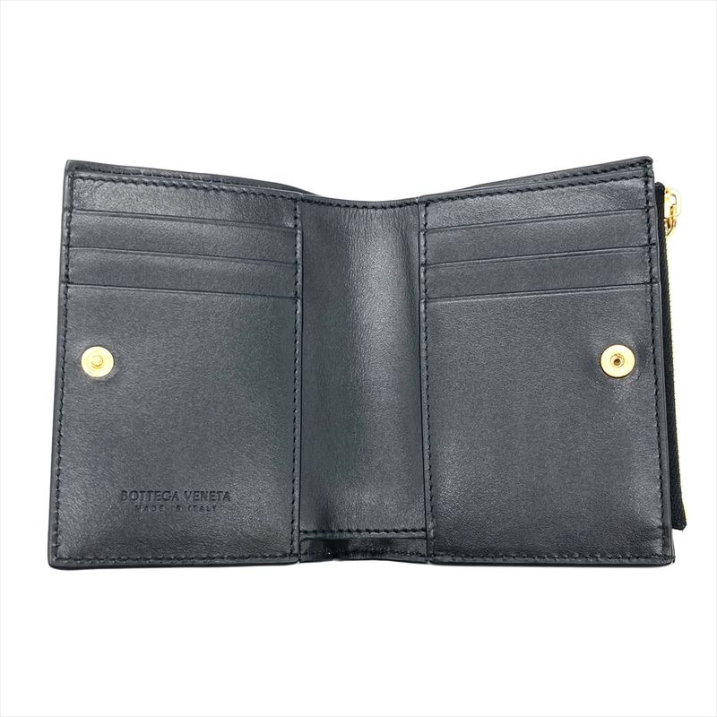 Bottega Veneta Intrecciato Bifold Wallet Leather 742330 VCPP 38425 Black
