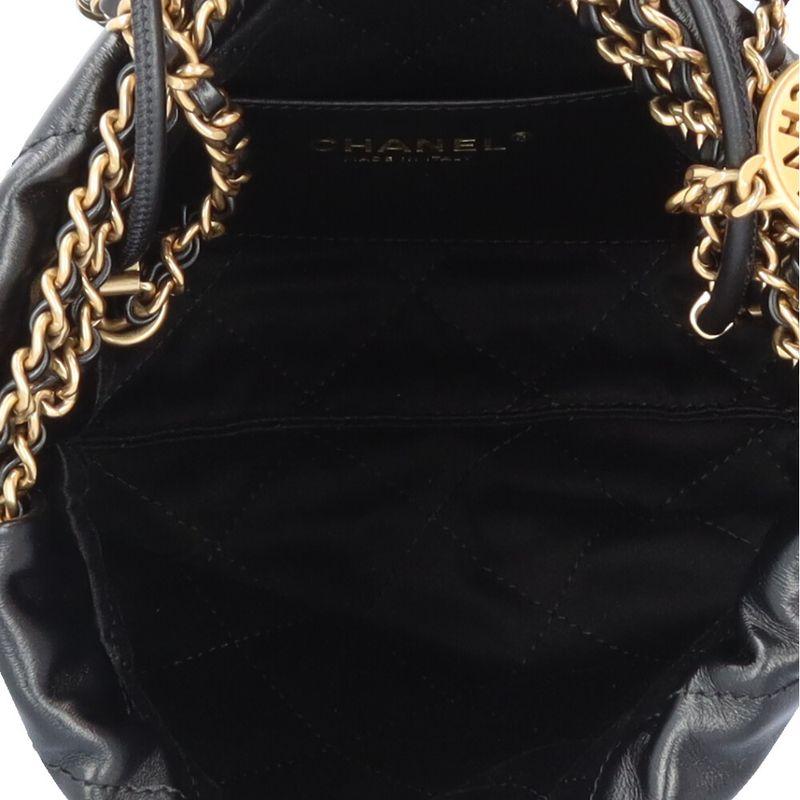 Chanel Mini Handbag Chanel 22 Shoulder Bag As3980 Black Ladies Chanel