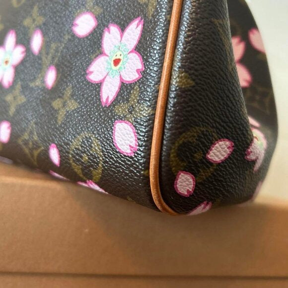 LOUIS VUITTON Monogram Cherry Blossom Sac Retro PM Handbag Takashi Murakami Tote