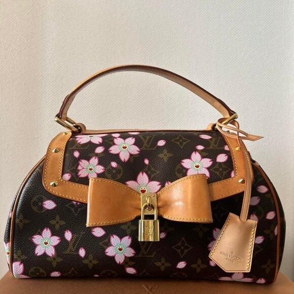 LOUIS VUITTON Monogram Cherry Blossom Sac Retro PM Handbag Takashi Murakami Tote