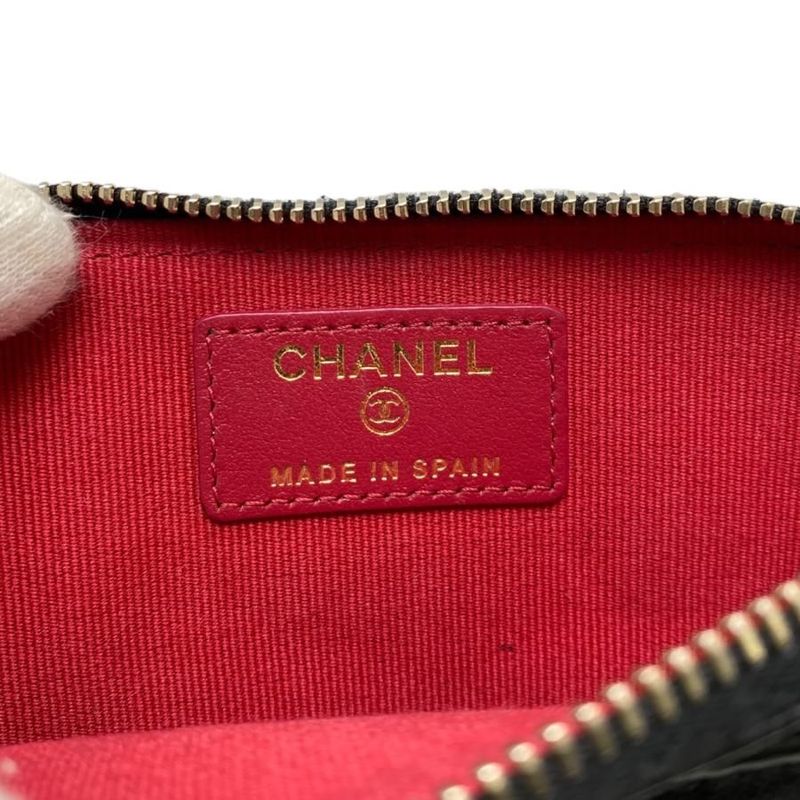 Chanel 19 Coin Case Card Case Coin Purse Ap2086 Matelasse Black Gold Chanel19