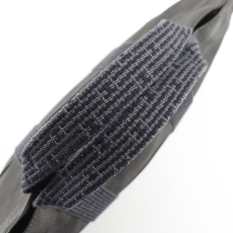 Hermes Yale Line Tote MM Nylon Canvas Gray Unisex Handbag