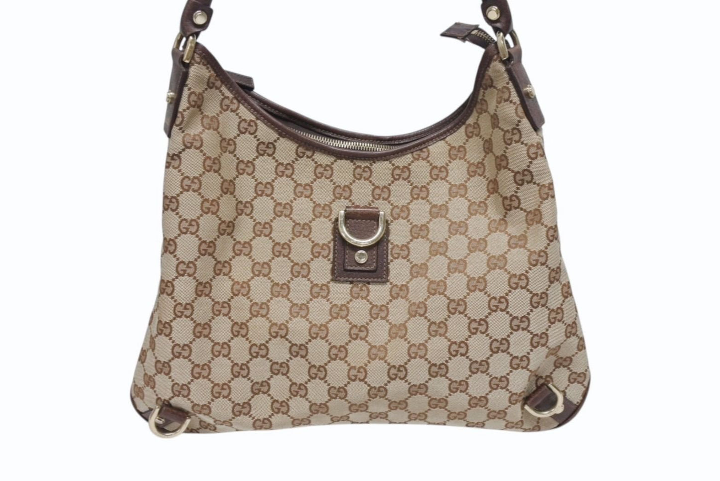 Gucci Bag Handbag GG Canvas Leather Beige Brown Gold — view 2