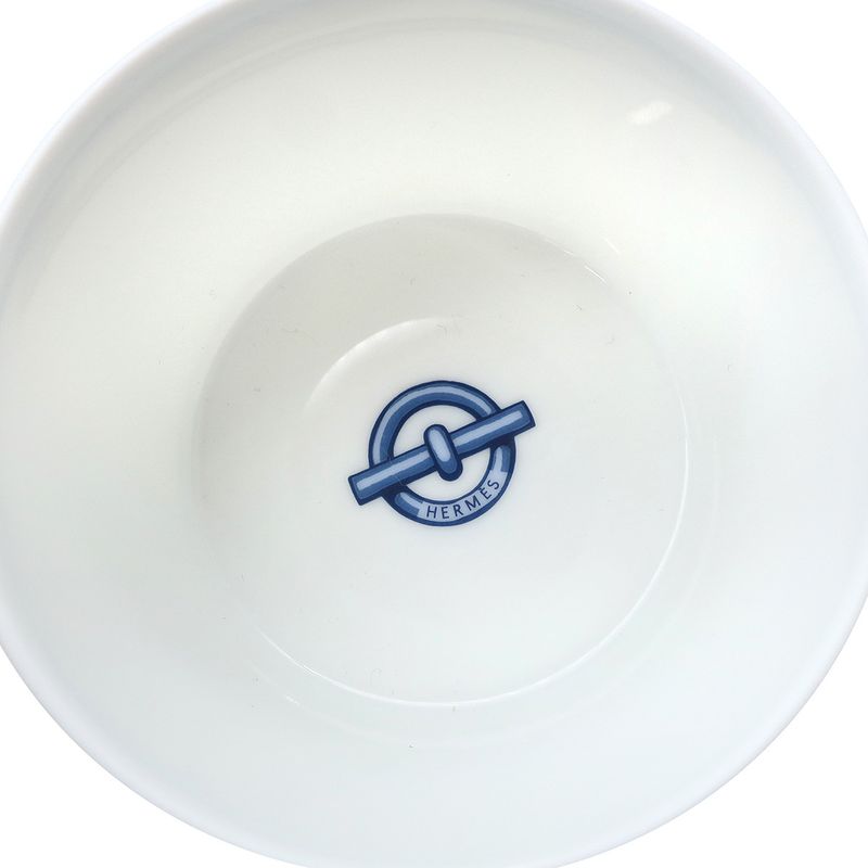 Hermes Tableware Chaine D'ancre Morning Cup and Saucer Porcelain Eau Chien Blue