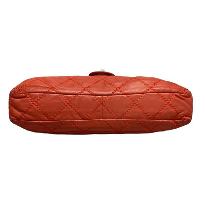 Chanel Shoulder Bag Ultra Stitch Orange Flap Bag / Silver Hardware / Chain