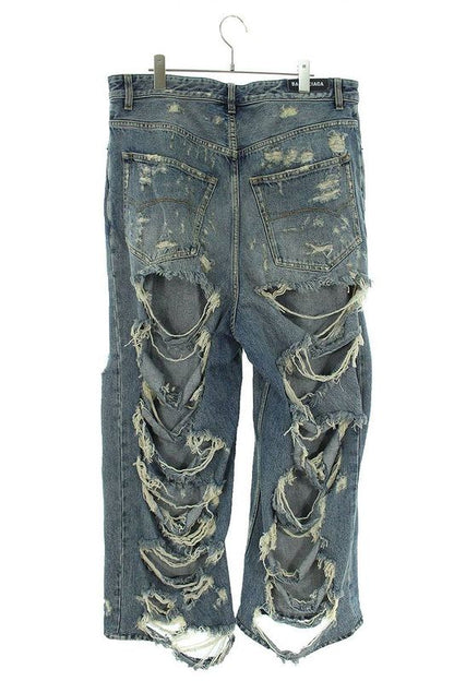 Balenciaga 745248 Thw25 Super Destroyed Large Fit Denim Pants Men's L