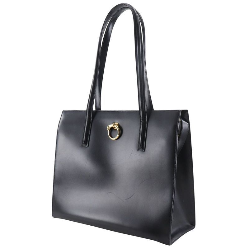 Cartier Panther Calf Black Women's Tote Bag