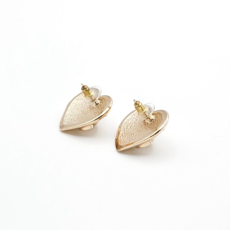 Chanel Earrings Earring Gold Coco Mark Heart