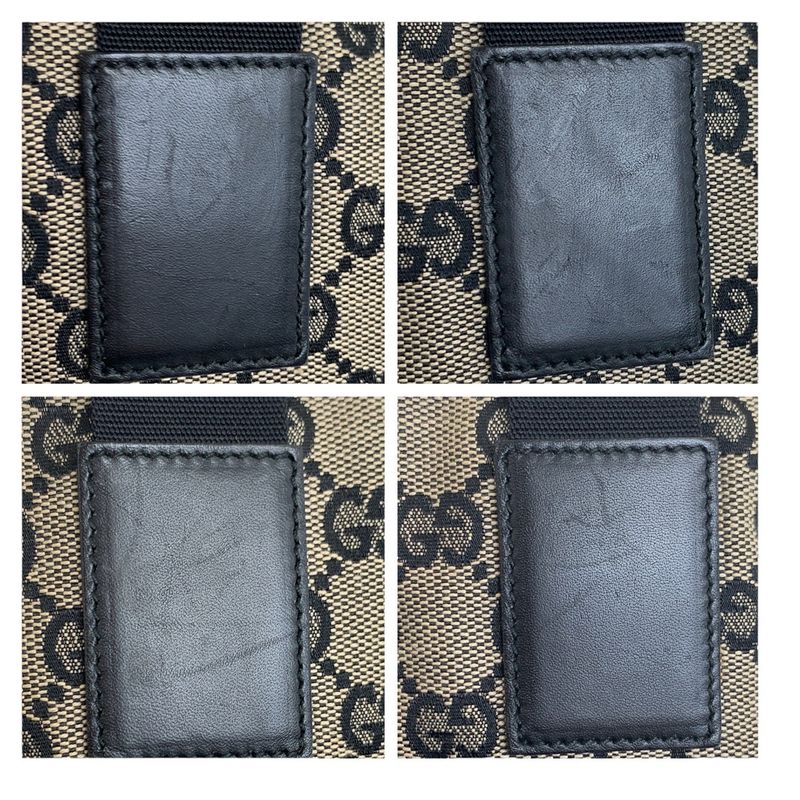 Gucci GG Canvas Beige Black Brown GG Canvas/leather 019 0402 Tote Bag Shoulder