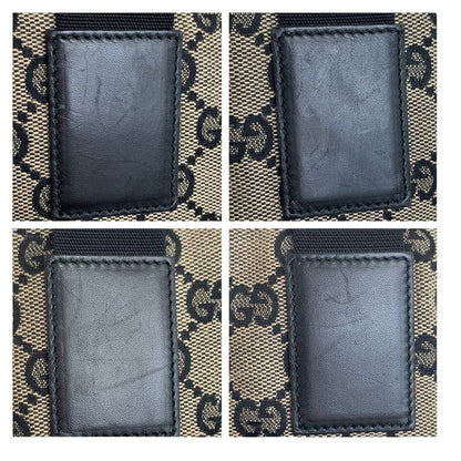 Gucci GG Canvas Beige Black Brown GG Canvas/leather 019 0402 Tote Bag Shoulder