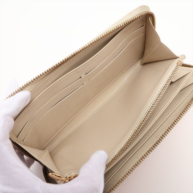 Louis Vuitton Vernis Zippy Wallet Leopard M91476 Bronze Colailles Made In Spain