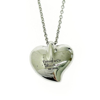 Tiffany & Co Silver Curved Heart Necklace 4.3g 925 Engraved 440341 Necklace