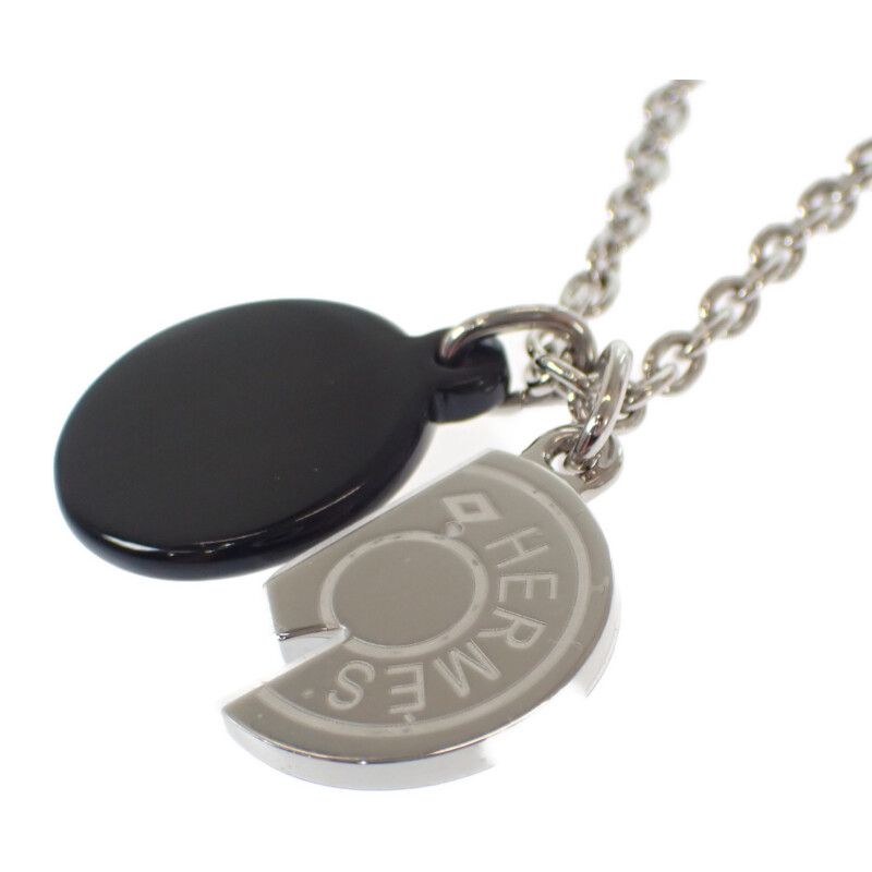 [SA Rank] Hermes Carrousel Necklace H077325 Metal Buffalo Horn Black Blue