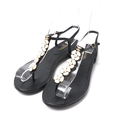 Chanel Sandals Size 35C Thong Sandals Ankle Strap Shoes CC Coco Mark Imitation