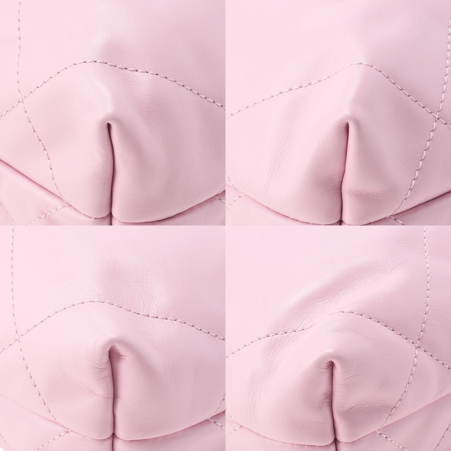 Chanel 22 Mini Calfskin Pink Drawstring Chain Shoulder Bag With Gold Hardware