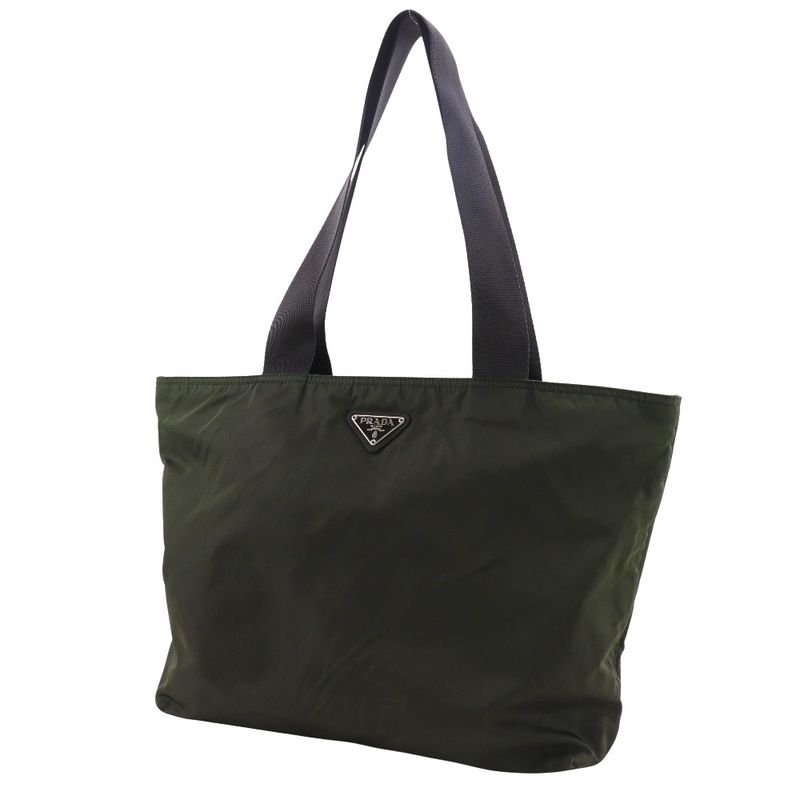 Prada B5878x Nylon Ebano Khaki Women's Tote Bag