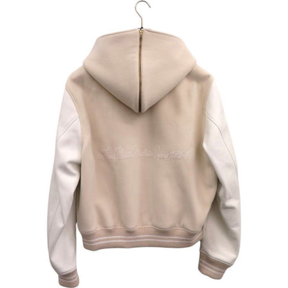 Louis Vuitton Sailor Varsity 1afqm3 Calf Wool Glass Beige LV White Blouson 1185