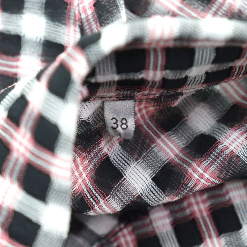 DIOR Homme 293c516a5571 100% Cotton Logo Button Plaid Long Sleeve Shirt Pink