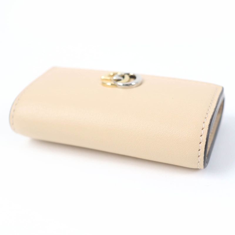 Gucci 795649 Double G Key Case Leather GG Supreme Canvas Beige With Box And