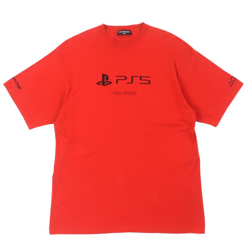 Balenciaga 21AW 651795 PS5 Playstation 5 100% Cotton Unifit Crew Neck Oversized