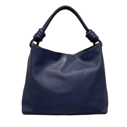 Loewe Shoulder Bag Flamenco Hobo Navy Leather