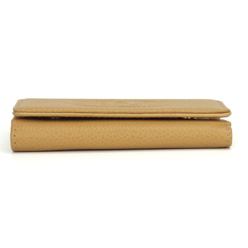 Chanel Key Case 6-stacks Caviar Skin Beige Gold Hardware 8-stacks Coco Mark