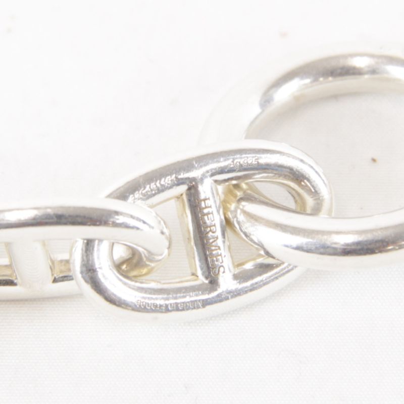Hermes 11 Frames 101g With Box Chaine D'ancre TGM Bracelet Silver 925 Ladies