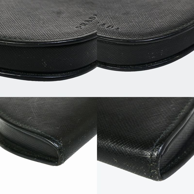 Prada Coin Case Coin Case Logo Leather Black 01bs117