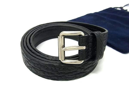 Prada 2sc106 Leather Silver Hardware Belt Size 36/90 Ladies Men's