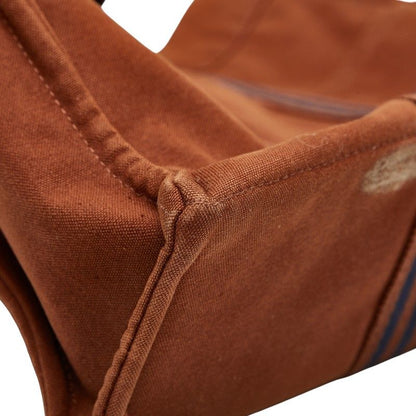 Hermes Fourre Tout Tote MM Brown Navy Canvas Women Hermes