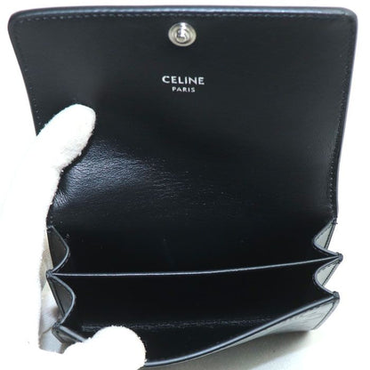 Celine Business Card Holder Triomphe Embossed Card Case Black 10m243fqd38si