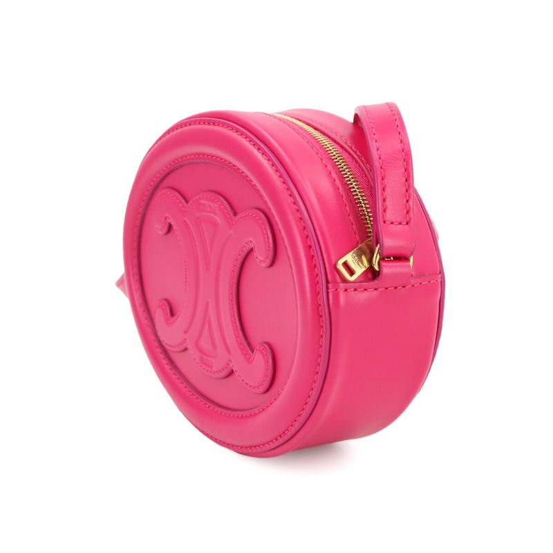 Exhibit Celine Oval Purse Cuir Triomphe Shoulder Bag Leather Pink 10i703dpq