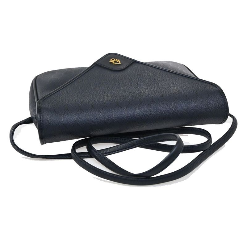 Christian DIOR Shoulder Bag Logo PVC Navy 61ka840