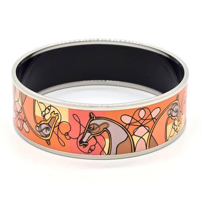 Hermes Emailles GM Bangle 195cm (768in) (approx) Around The Wrist Horse Motif