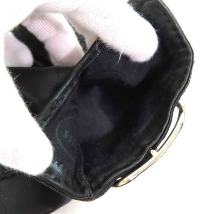 Hermes Belt Hardware Buckle Design Leather Gloves Black Silver Hardware 6.5