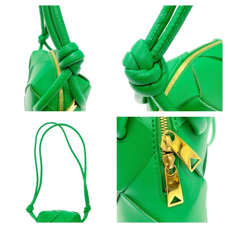 Bottega Veneta Lambskin Mini Cassette Camera Bag Green 404068