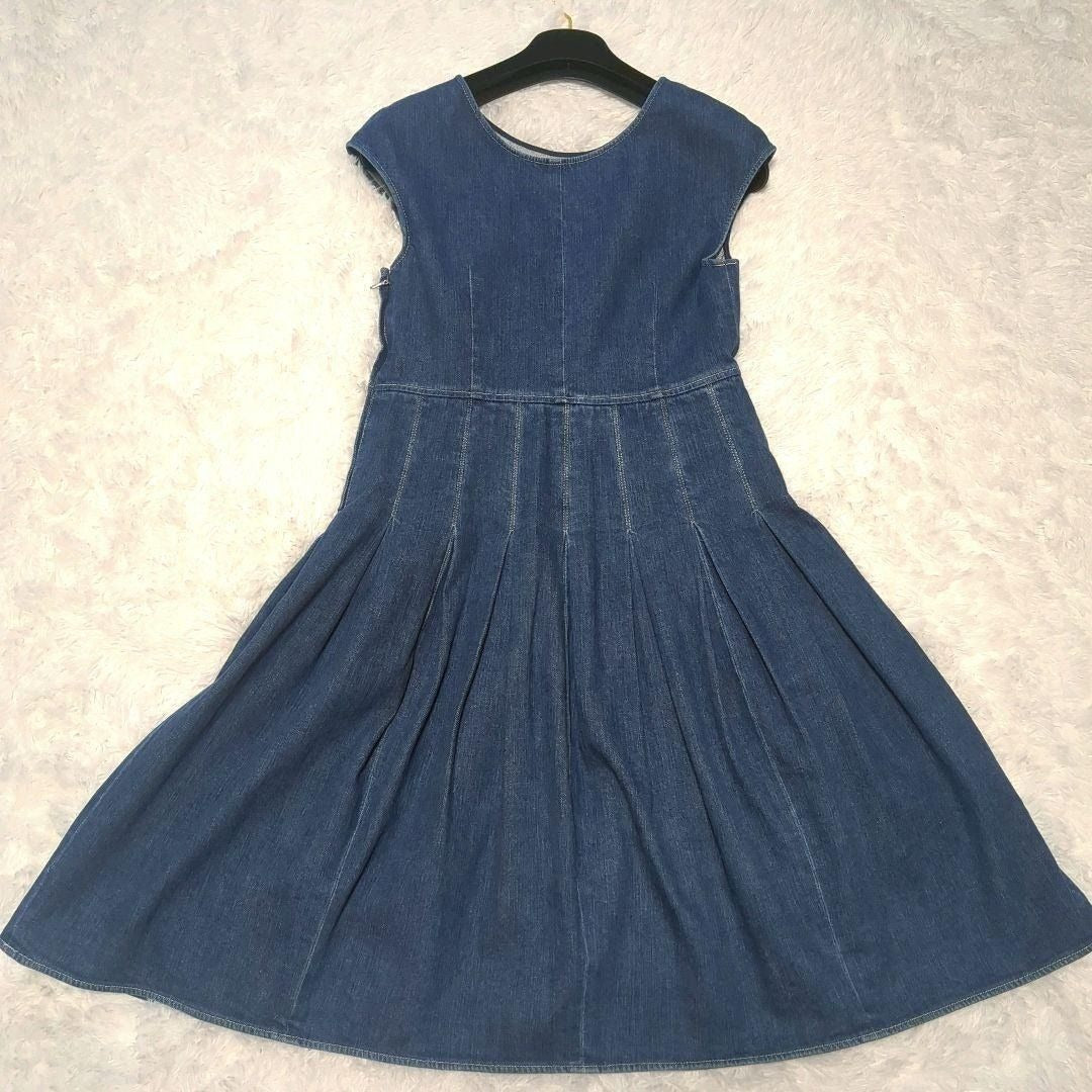 CHANEL Denim Sleeveless Dress Vintage 07C Blue Size 36 Flared