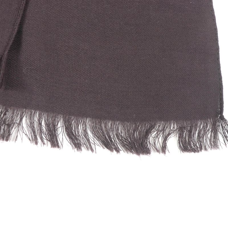 Gucci 165904 Wool Silk GG Logo Jacquard Allover Fringe Scarf Brown Made In