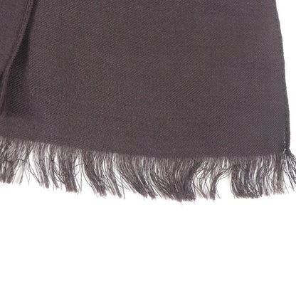 Gucci 165904 Wool Silk GG Logo Jacquard Allover Fringe Scarf Brown Made In