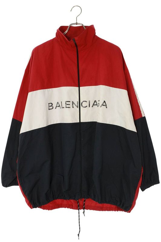 Balenciaga 508903 Txd12 Logo Print Poplin Shirt Blouson Men 39