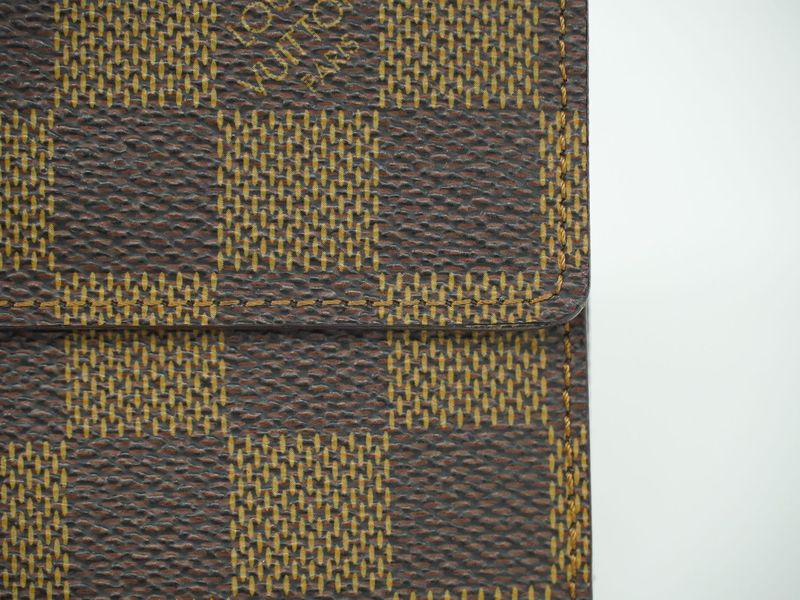 Authentic Louis Vuitton LV Portefeuille Elise Damier Ebène Fold Wallet Brown