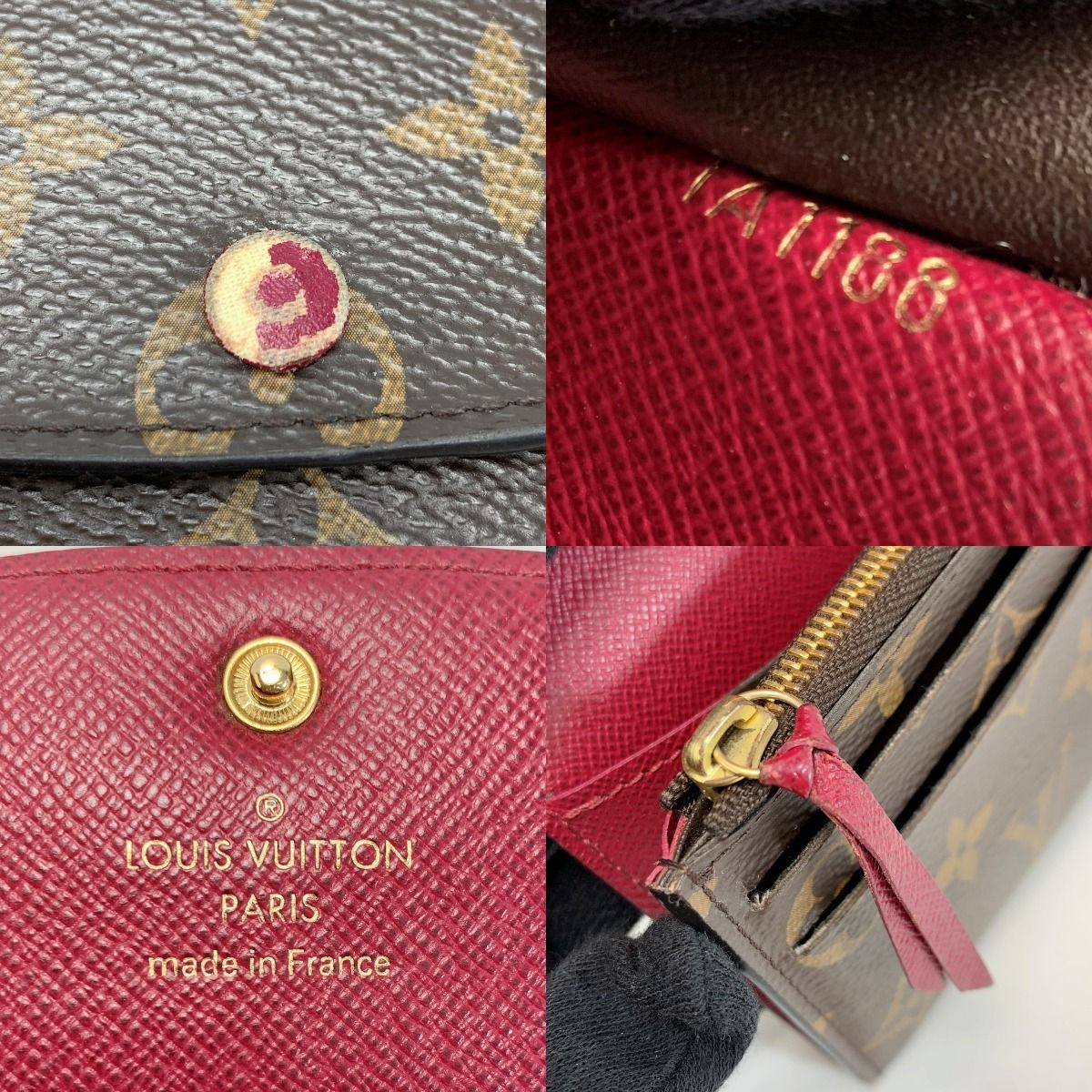 Louis Vuitton Monogram Portefeuille Emily M60697 Fuchsia Long Wallet