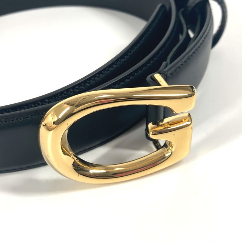 Gucci Belt G Logo Buckle 655566 Leather Black