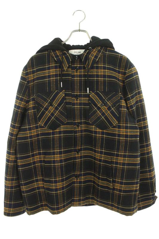 Celine 2w68a0m84 Hood Logo Check Blouson Men's 48