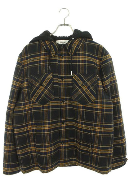 Celine 2w68a0m84 Hood Logo Check Blouson Men's 48