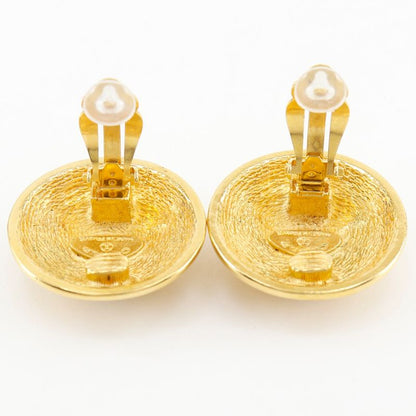 Chanel Coco Mark Matelasse Vintage Gold Plated Ladies 31g Earrings