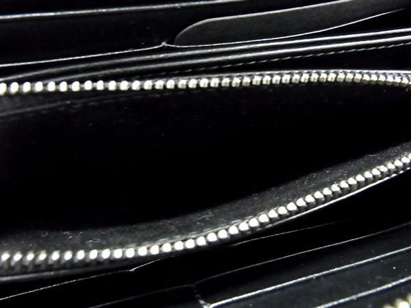 Bvlgari Leather Round Zipper Long Wallet Men Ladies Black Ax3764